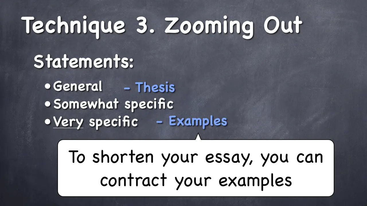 how to shorten essay length